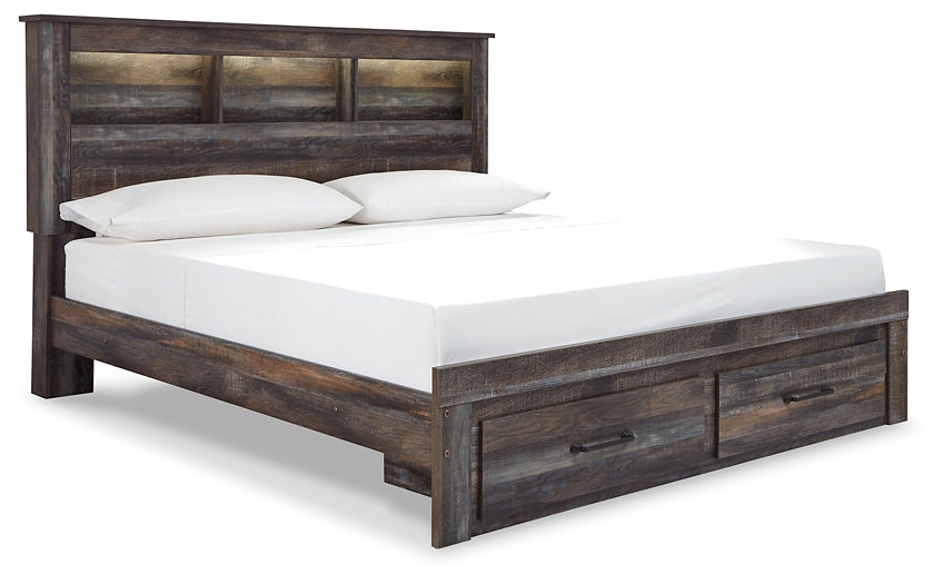 Drystan Bookcase Bed With 2 Storage Drawers With Mirrored Dresser And Chest