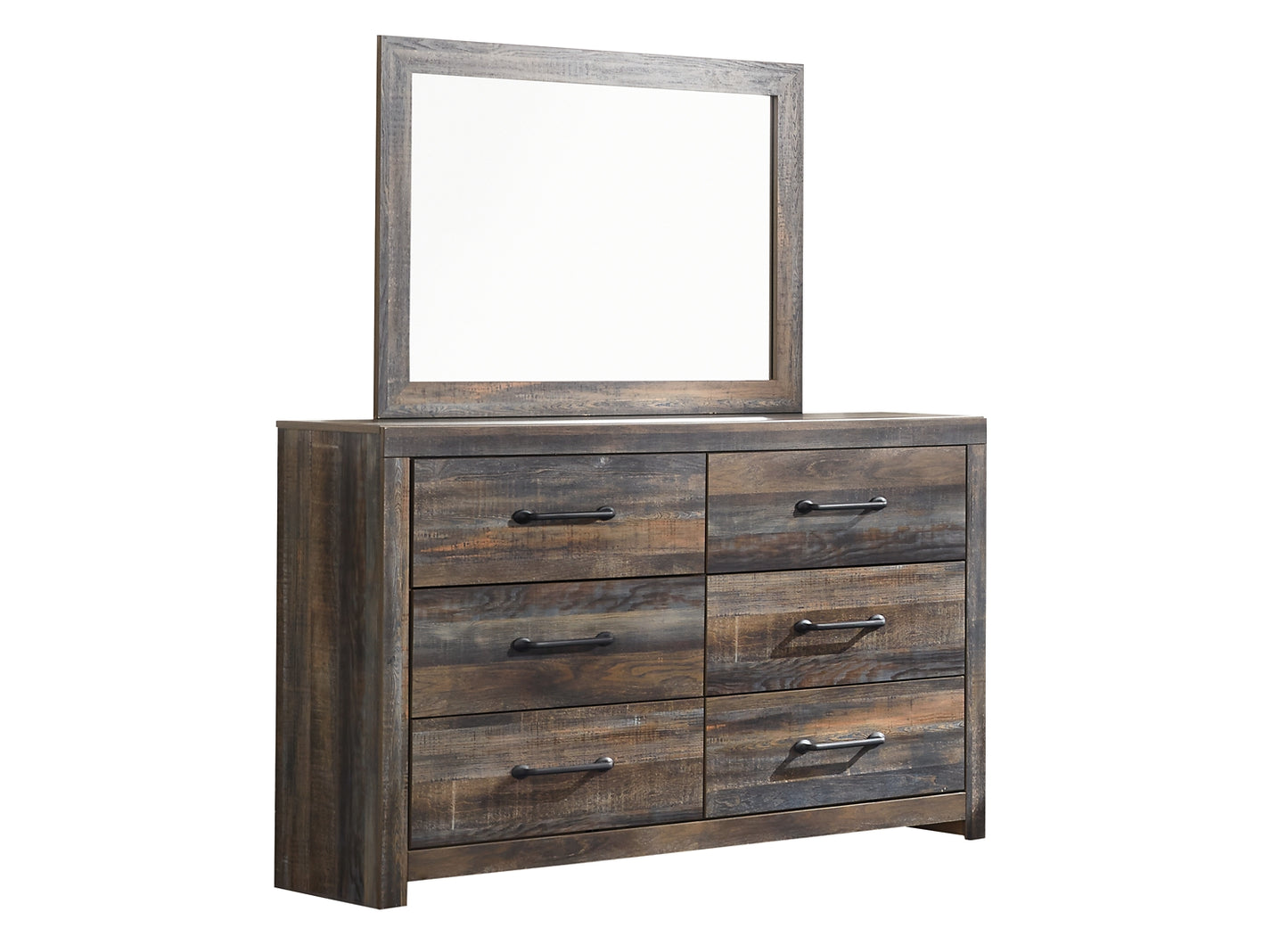 Drystan Bookcase Bed With 2 Storage Drawers With Mirrored Dresser And Chest