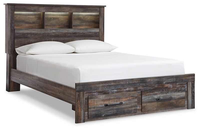 Drystan Bookcase Bed With 2 Storage Drawers With Mirrored Dresser And Chest