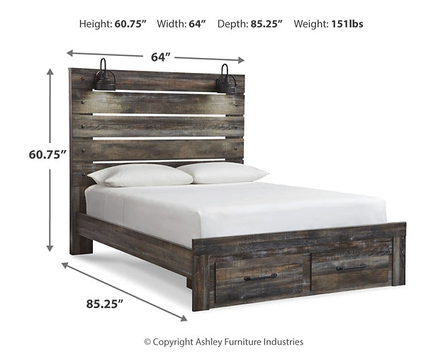 Drystan Panel Bed With 2 Storage Drawers