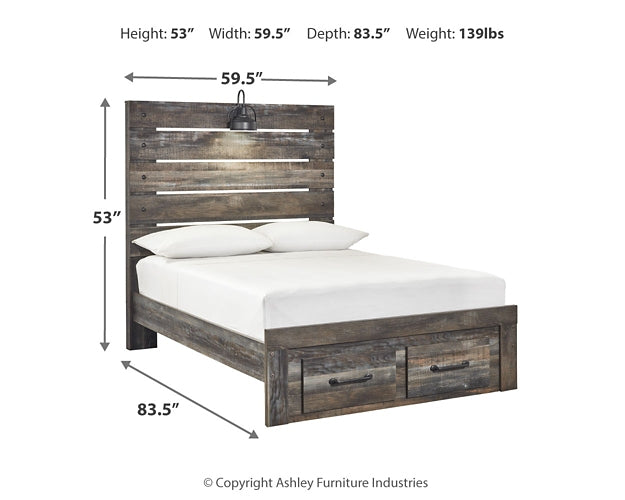 Drystan Panel Bed With 2 Storage Drawers