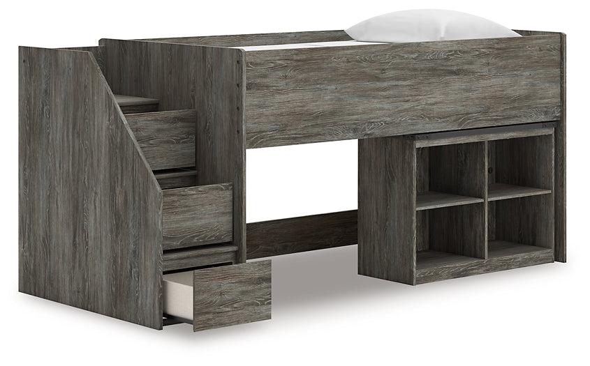 Frandern Twin Loft Bed with Bookcase Storage