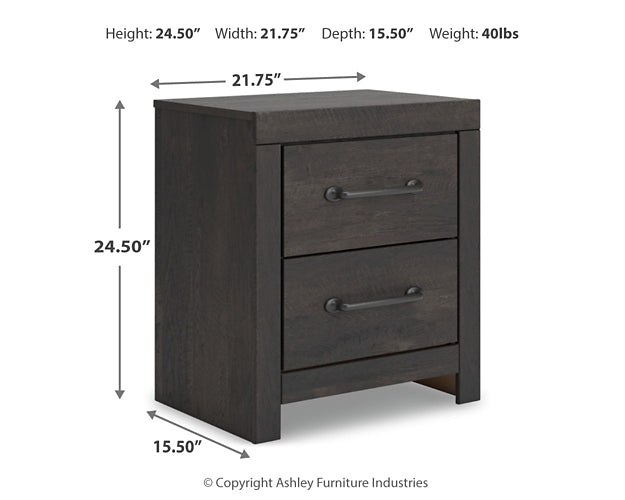 Hollivern King Panel Bed with Mirrored Dresser, Chest and Nightstand