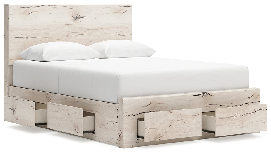 Queen Panel Storage Bed with Mirrored Dresser, Chest and Nightstand