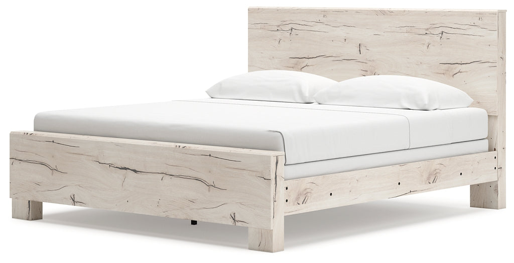 King Panel Bed with Mirrored Dresser and Chest