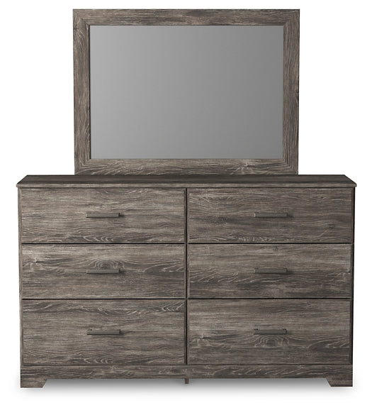 Ralinksi King Panel Bed with Mirrored Dresser, Chest and Nightstand