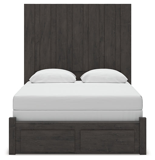 Queen Panel Storage Bed with Mirrored Dresser, Chest and Nightstand