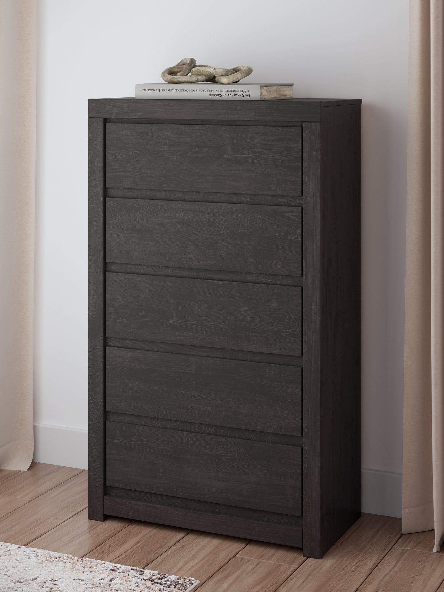 Queen Panel Storage Bed with Mirrored Dresser, Chest and Nightstand