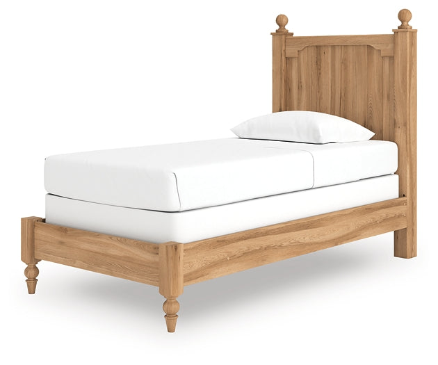 Aleaport Twin Panel Bed with Mirrored Dresser and Nightstand