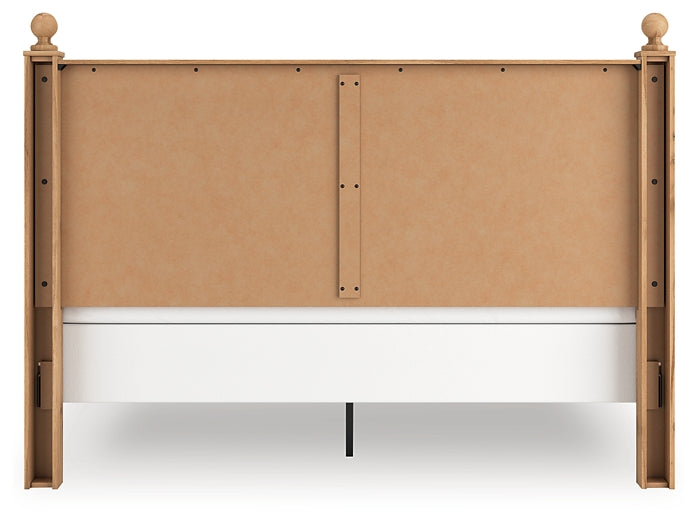 Aleaport King Panel Bed with Mirrored Dresser and Nightstand