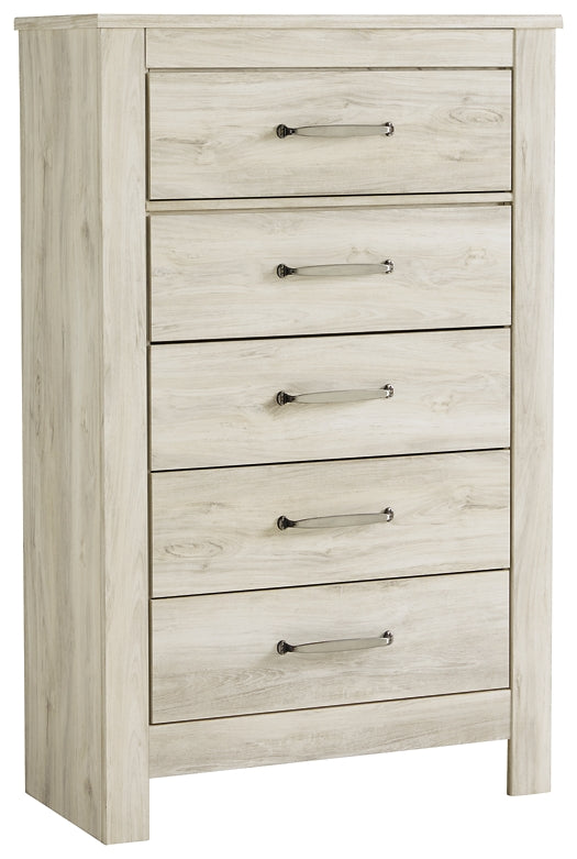 Bellaby Panel Headboard With Mirrored Dresser And Chest