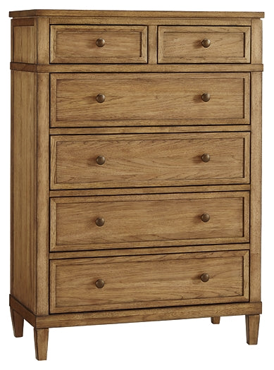 Sharlance California King Upholstered Panel Bed with Mirrored Dresser and Chest
