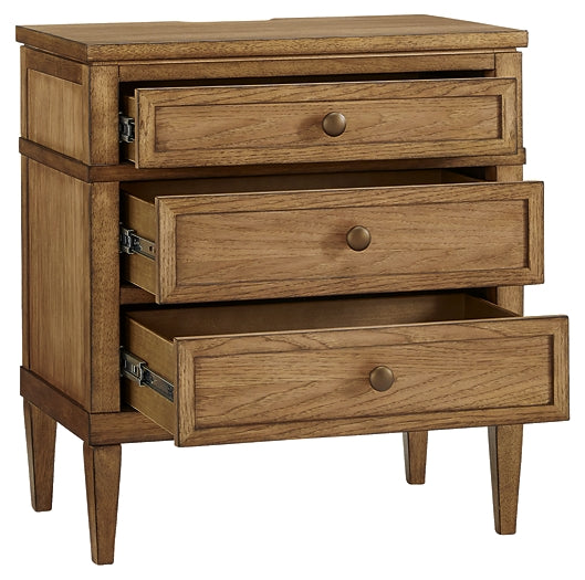 Sharlance California King Upholstered Panel Bed with Mirrored Dresser and Nightstand