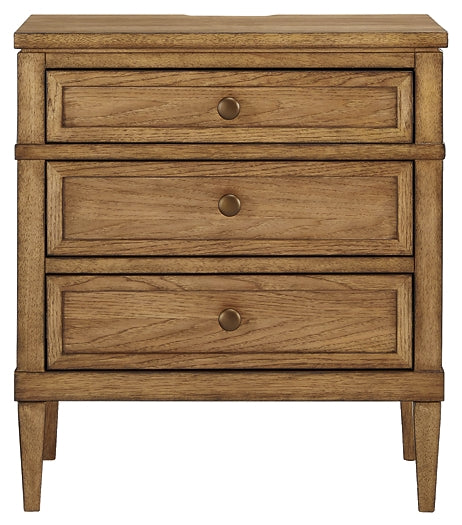Sharlance King Upholstered Panel Bed with Mirrored Dresser and Nightstand