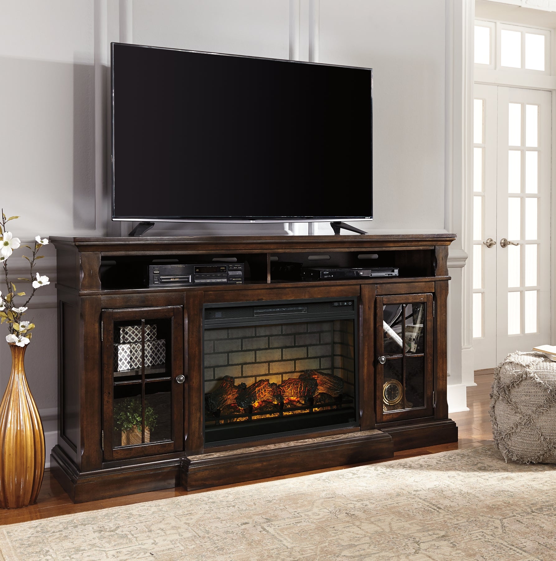 Tv cabinets with electric fireplace discount