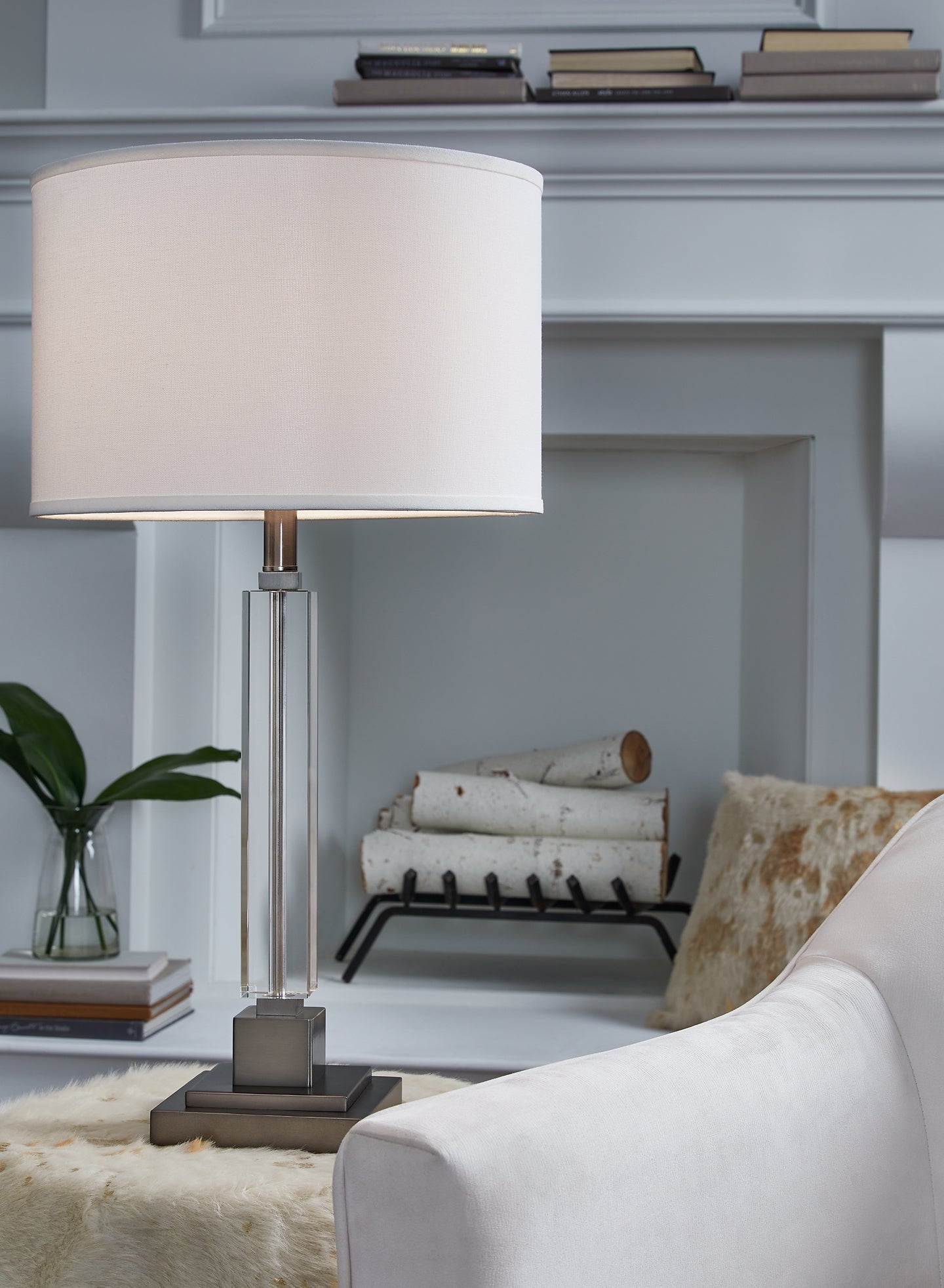 Grey crystal table best sale lamp