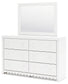 Mollviney Full Panel Bed with Mirrored Dresser