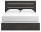 Hollivern King Panel Bed with Mirrored Dresser and Chest