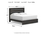 Hollivern King Panel Bed with Mirrored Dresser and Chest