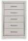 Zyniden Full Upholstered Panel Headboard with Mirrored Dresser, Chest and Nightstand