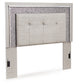 Zyniden Full Upholstered Panel Headboard with Mirrored Dresser, Chest and Nightstand