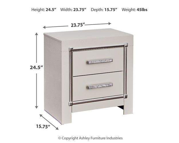 Zyniden Full Upholstered Panel Headboard with Mirrored Dresser, Chest and Nightstand