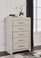 Zyniden Full Upholstered Panel Headboard with Mirrored Dresser, Chest and Nightstand