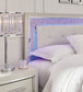 Zyniden Full Upholstered Panel Headboard with Mirrored Dresser, Chest and Nightstand
