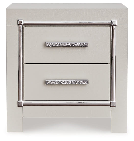 Zyniden Full Upholstered Panel Headboard with Mirrored Dresser and Nightstand