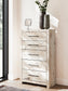 Twin Panel Bed with Storage with Mirrored Dresser and Chest