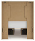 Twin Panel Bed with Storage with Mirrored Dresser and Chest