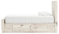 Twin Panel Bed with Storage with Mirrored Dresser and Chest