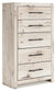 Full Panel Storage Bed with Mirrored Dresser and Chest