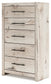 Full Panel Storage Bed with Mirrored Dresser and Chest