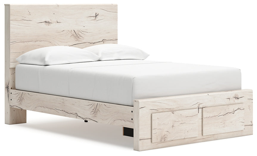 Full Panel Storage Bed with Mirrored Dresser and Chest