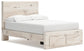 Full Panel Storage Bed with Mirrored Dresser and Chest