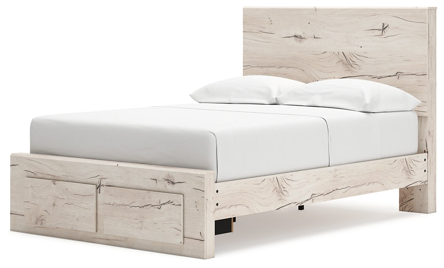 Full Panel Storage Bed with Mirrored Dresser and Chest
