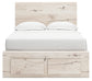 Full Panel Storage Bed with Mirrored Dresser and Chest
