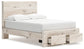 Full Panel Storage Bed with Mirrored Dresser and Chest