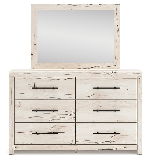 Full Panel Storage Bed with Mirrored Dresser and Chest