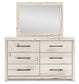 Full Panel Storage Bed with Mirrored Dresser and Chest