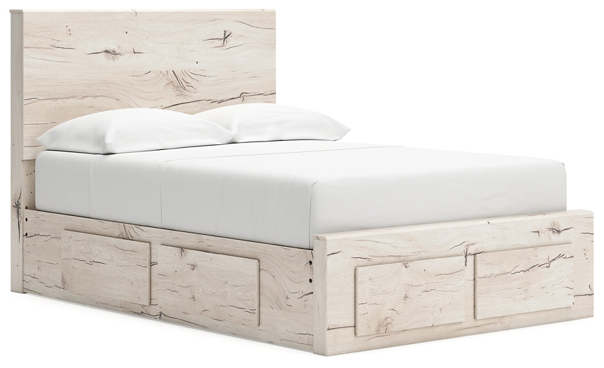 Full Panel Storage Bed with Mirrored Dresser and Chest