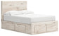 Full Panel Storage Bed with Mirrored Dresser and Chest