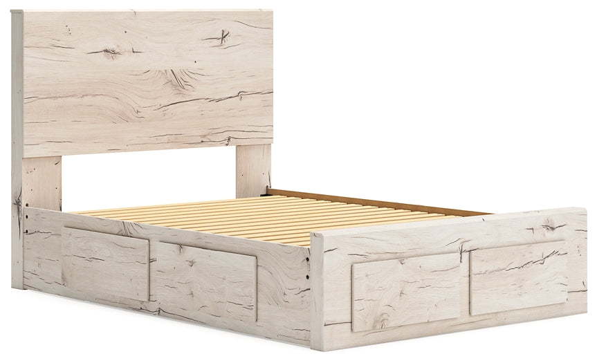 Full Panel Storage Bed with Mirrored Dresser and Chest