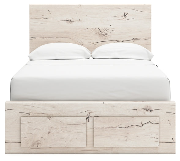 Full Panel Storage Bed with Mirrored Dresser and Chest