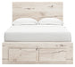 Full Panel Storage Bed with Mirrored Dresser and Chest