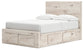Full Panel Storage Bed with Mirrored Dresser and Chest