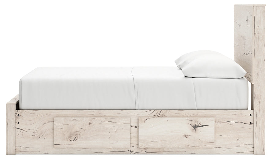 Full Panel Storage Bed with Mirrored Dresser and Chest