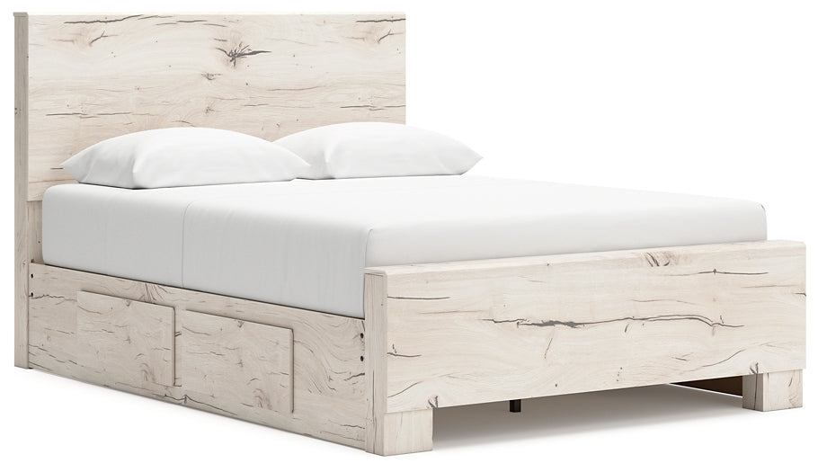 Queen Panel Bed with Mirrored Dresser, Chest and Nightstand