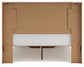 Queen Panel Storage Bed with Mirrored Dresser and Chest